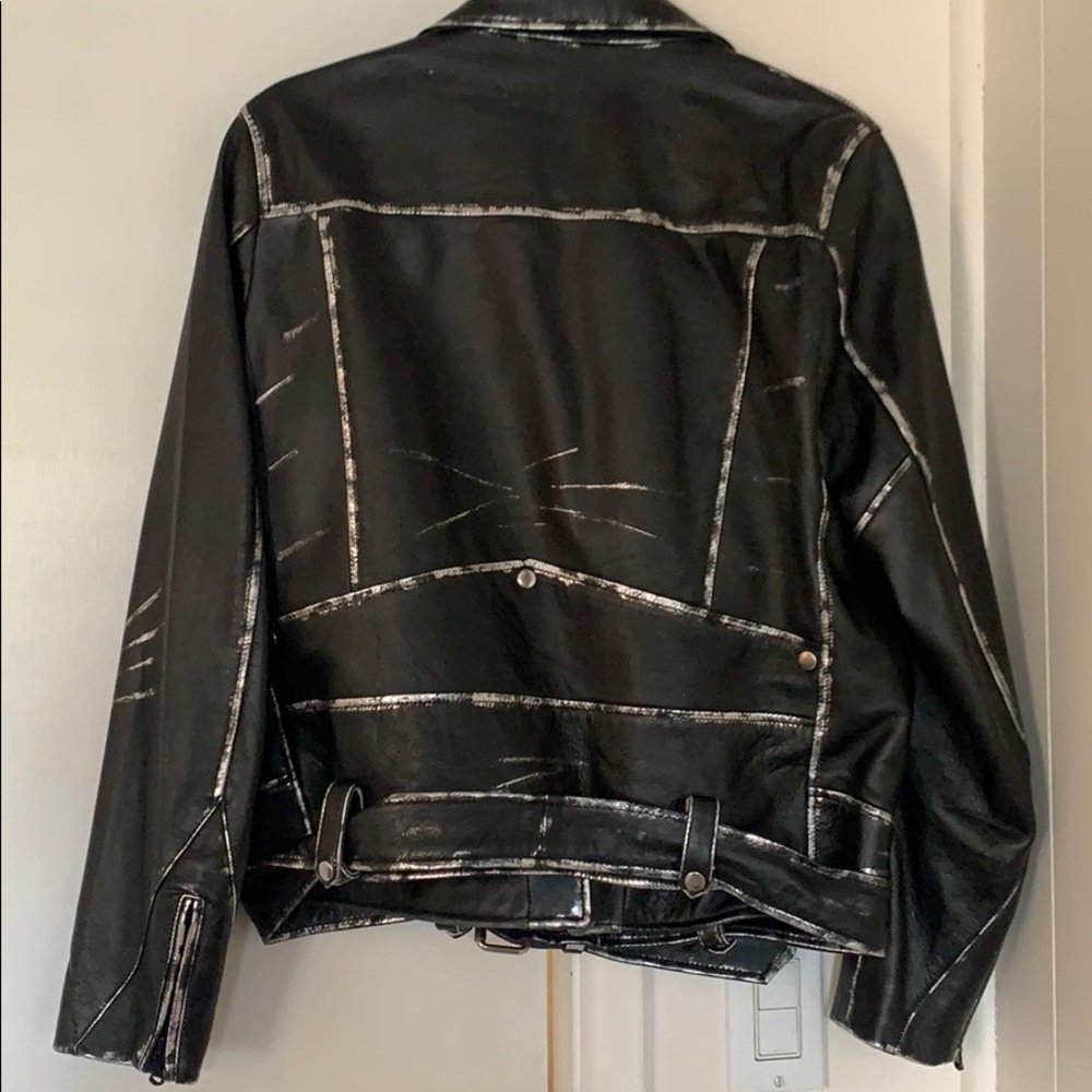 100% Lamb Leather Jacket w/ Silver Detailing - Picture 2 of 8